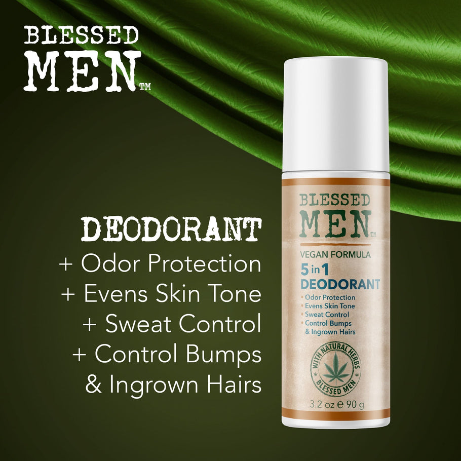 5-in-1 Vegan Men's Deodorant with roll-on applicator